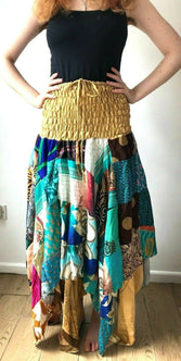 Festival Stall LTD Boho festival Clothing Festival boho hippie pixie gypsy patchwork long skirt summer sun dress one size