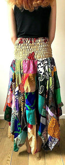 Festival Stall LTD Boho festival Clothing Festival boho hippie pixie gypsy patchwork long skirt summer sun dress one size