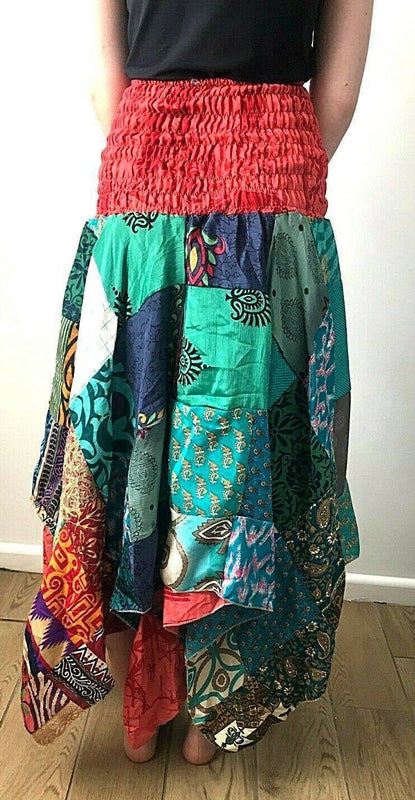 Festival Stall LTD Boho festival Clothing Festival Boho Hippie pixie gypsy Patchwork long Skirt summer sun dress ONE SIZE