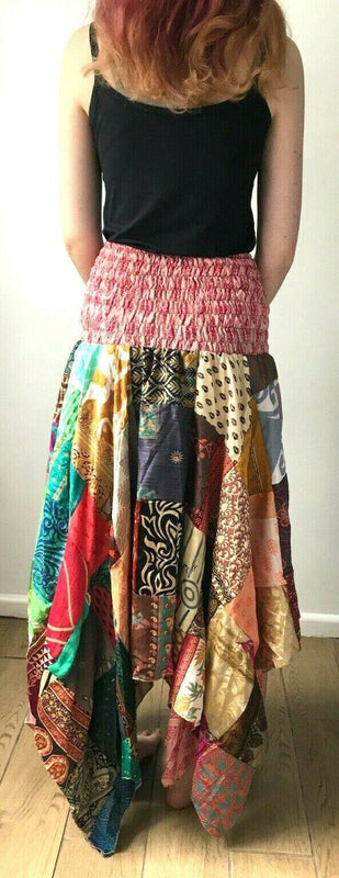 Festival Stall LTD Boho festival Clothing Festival Boho Hippie pixie gypsy Patchwork long Skirt summer sun dress ONE SIZE