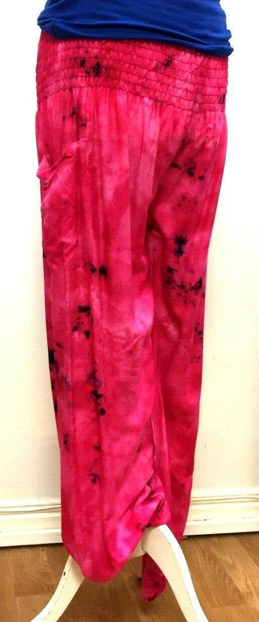 Festival Stall LTD Boho festival Clothing Harem Hippie Pants Loose-fit PINK Yoga Festival Boho Festival trousers ONE SIZE