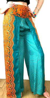 Festival Stall LTD Boho festival Clothing Wide leg palazzo loose fit festival trousers boho hippy casual culottes one size