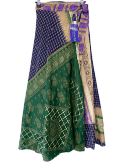 Festival Stall LTD Boho festival Clothing Wrap Skirt long maxi reversible Boho hippy Festival sari silk vintage UK 8 - 18