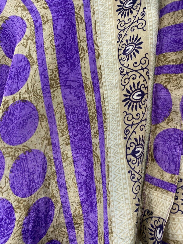 Festival Stall LTD Boho festival Clothing Wrap Skirt long maxi reversible Boho hippy Festival sari silk vintage UK 8 - 18