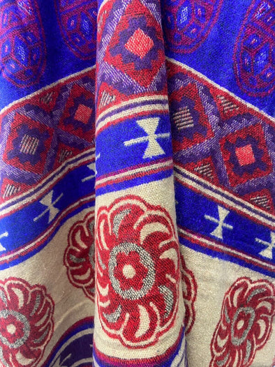 Festival Stall LTD Boho festival Clothing Shawl RED PURPLE blanket throw cape poncho nepalese yoga festival hippie boho