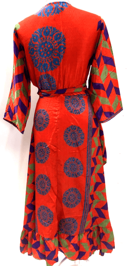 Festival Stall LTD Boho festival Clothing Wrap Dress Boho hippy Festival Long maxi Sari - Silk pretty summer UK 8 10 12 14