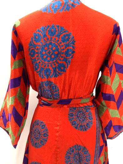 Festival Stall LTD Boho festival Clothing Wrap Dress Boho hippy Festival Long maxi Sari - Silk pretty summer UK 8 10 12 14