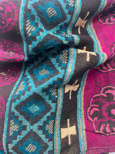 Festival Stall LTD Boho festival Clothing Blanket Shawl Throw Cape Wrap Poncho PINK Nepalese Yoga Festival Hippie Boho