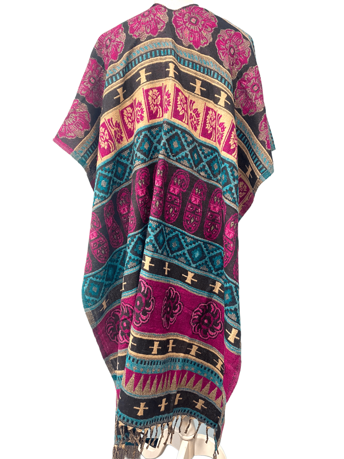 Festival Stall LTD Boho festival Clothing Blanket Shawl Throw Cape Wrap Poncho PINK Nepalese Yoga Festival Hippie Boho
