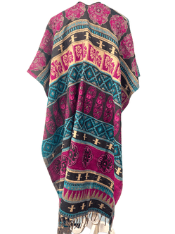 Festival Stall LTD Boho festival Clothing Blanket Shawl Throw Cape Wrap Poncho PINK Nepalese Yoga Festival Hippie Boho