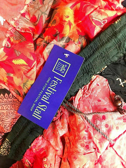 Festival Stall LTD Boho festival Clothing LONG PATCHWORK SKIRT MAXI Boho hippie Festival OrangeVintage retro One Size 8 - 18