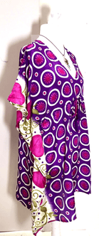 Festival Stall LTD Boho festival Clothing Tunic Kaftan Top short dress PURPLE Boho hippy festival vintage Sari Silk 8 - 18
