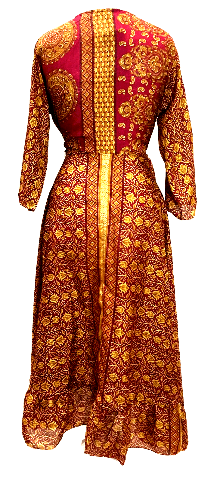 Festival Stall LTD Boho festival Clothing Long Wrap Dress pretty summer Boho hippy Festival maxi Sari - Silk UK 8 10 12 14