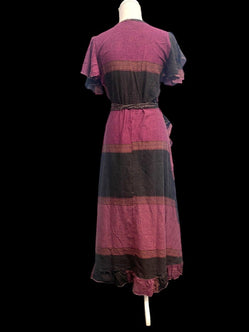 Festival Stall LTD Boho festival Clothing PURPLE Wrap Dress Boho hippie Pretty Long festival casual maxi summer UK 8 - 14