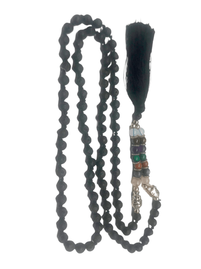 Festival Stall LTD Boho festival Clothing Black NECKLACE lava stone Crystal Gemstone chakra long bead