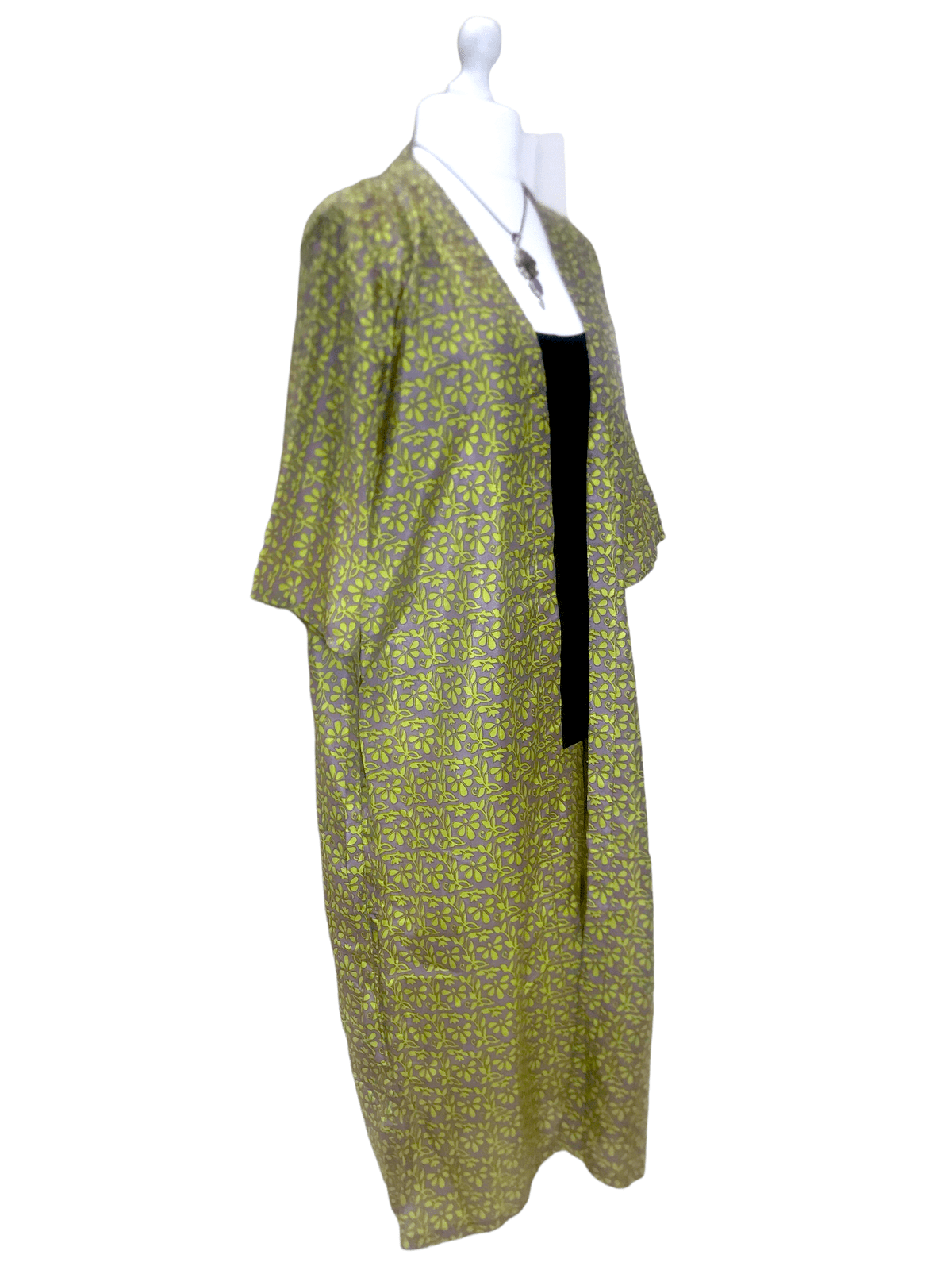 Festival Stall LTD Boho festival Clothing Kimono Cover up Gown UNIQUE VINTAGE recycled INDIAN Sari Silk Handmade 6 8 10 12