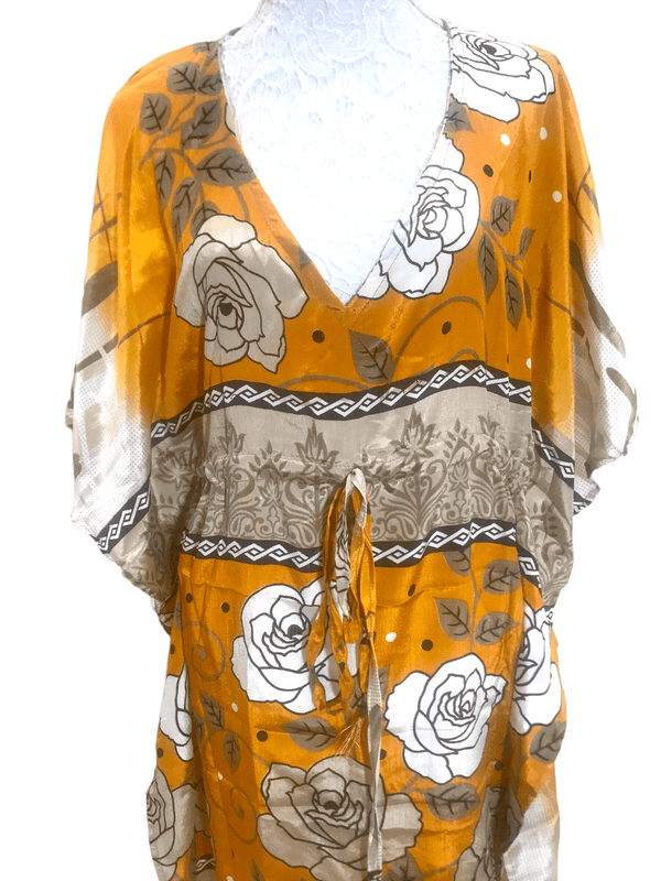 Festival Stall LTD Boho festival Clothing SHORT DRESS Boho hippy VINTAGE Sari Silk Beach Tunic Kaftan Top Cover up UK 8 - 18