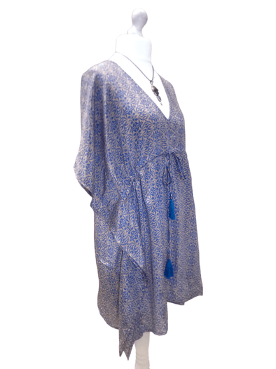Festival Stall LTD Boho festival Clothing Tunic dress Kaftan Top Cover up Boho hippy festival Vintage Sari Silk retro 8 - 18