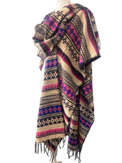 Festival Stall LTD Boho festival Clothing Wool blanket shawl throw cape wrap poncho nepalese yoga festival hippie boho