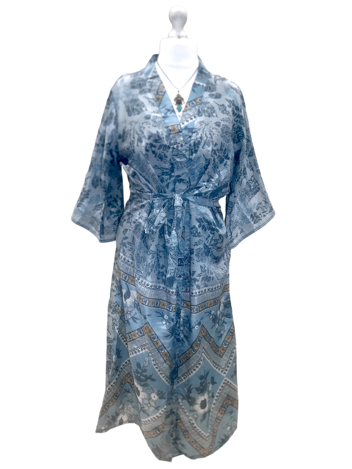Festival Stall LTD Boho festival Clothing Boho hippy festival, silk beach summer cover up kimono robe dress uk 10 12 14 16