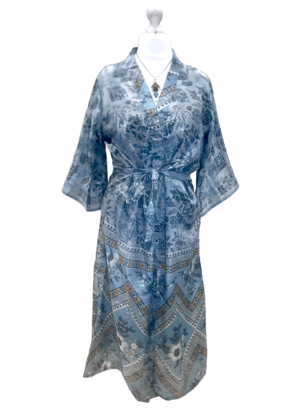 Festival Stall LTD Boho festival Clothing Boho hippy festival, silk beach summer cover up kimono robe dress uk 10 12 14 16