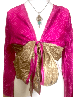Festival Stall LTD Boho festival Clothing Blouse Top Kaftan Kimono Wrap Boho hippy festival retro SILK vintage 8 10 12 14