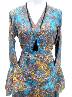 Festival Stall LTD Boho festival Clothing Wrap Dress Boho hippy silk long maxi, summer beach festival, party uk 8 10 12 14