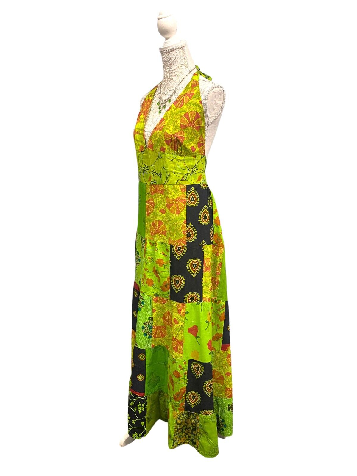 LONG DRESS maxi Boho Pixie fairy Festival Hippy hippie party patchwork ONE SIZE