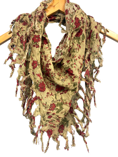 Pashmina scarf wrap Boho hippy pretty vintage ROSE PRINT warm soft shawl gift