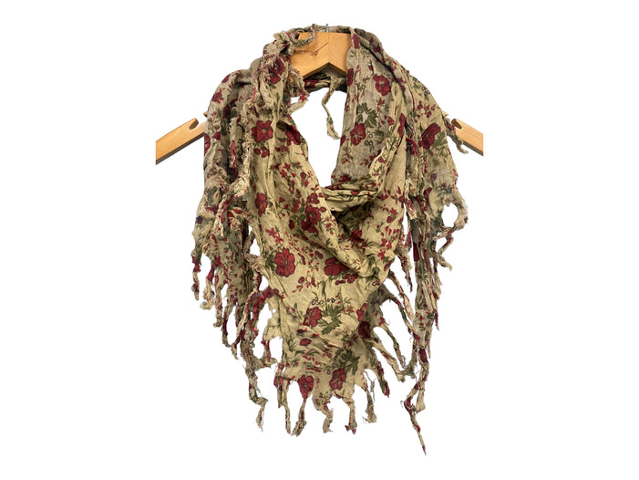 Pashmina scarf wrap Boho hippy pretty vintage ROSE PRINT warm soft shawl gift