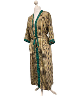 Boho Hippy Festival, Silk Beach Summer Cover Up Kimono robe dress UK 6- 14