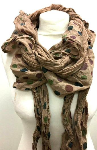 Festival Stall LTD Boho festival Clothing SCARF Boho hippy POLKA DOT goth pixie fairy BEIGE tassel festival LETTUCE Funky