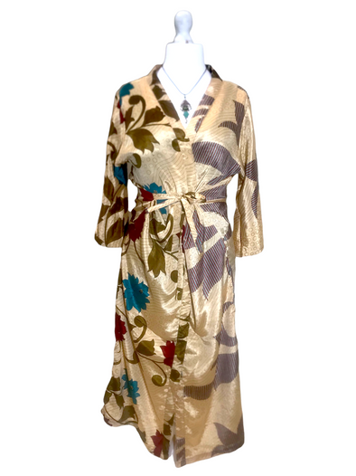 Boho hippy festival, silk beach summer cover up kimono robe dress uk 10 12 14 16