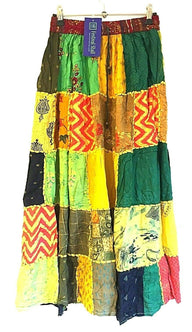 Festival Stall LTD Boho festival Clothing Boho hippie festival patchwork skirt vintage retro maxi long one size 8 - 20 #3