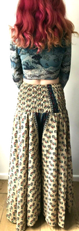 Wide Leg Yoga Pants trousers Boho hippy VINTAGE Sari Silk Festival Party UK 8-14