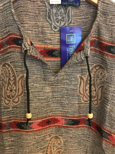 Festival Stall LTD Boho festival Clothing Boho hippie brown winter warm tassel long sleeve blouse top tunic 8 10 12 14