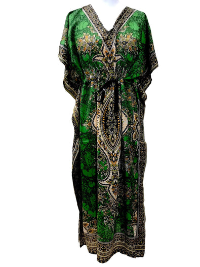 Boho hippy summer kaftan cover up beach robe maxi dress jade uk 8 10 12 14 16 18