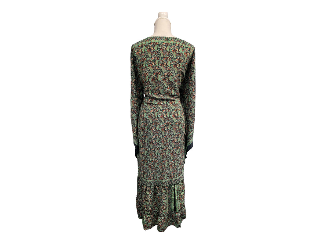 Festival Stall LTD Boho festival Clothing Boho hippie, festival, 100% silk, beach, kimono, cover up, belt wrap, long, red