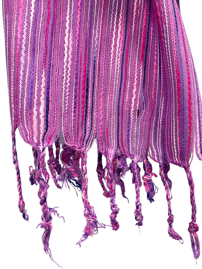 PRETTY PINK PURPLE striped HLA of LONDON scarf wrap pashmina gift present