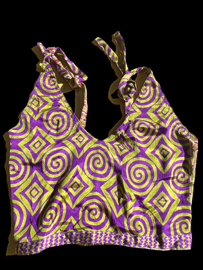 Festival Stall LTD Boho festival Clothing Pretty Purple SILK Crop Top sexy Boho Hippy Festival summer sun vest UK 8 10 12