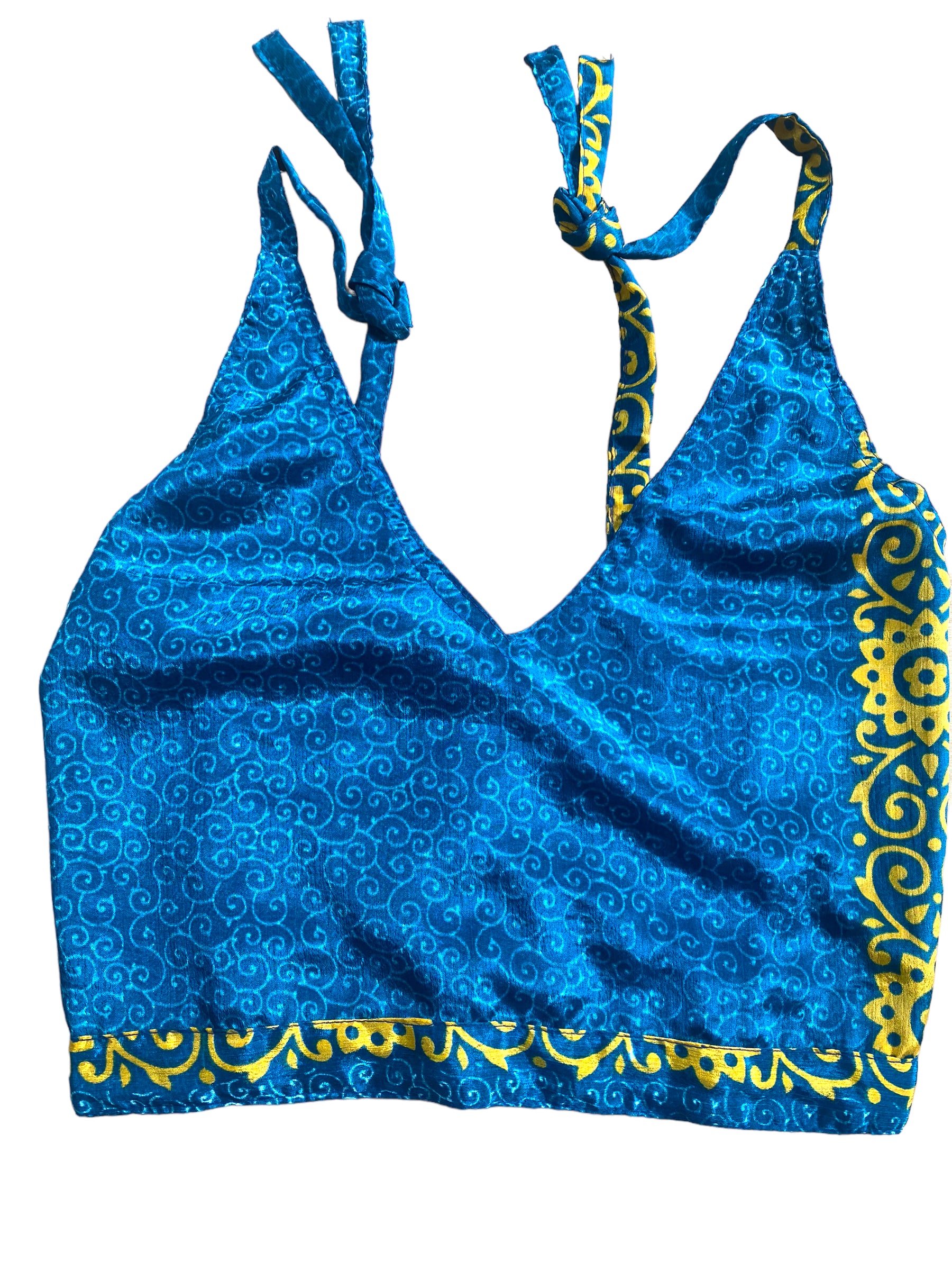 Festival Stall LTD Boho festival Clothing Pretty JADE SILK Crop Top sexy Boho Hippy Festival summer sun vest UK 8 10 12