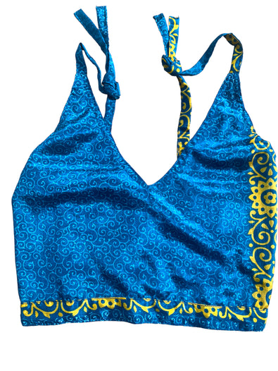 Festival Stall LTD Boho festival Clothing Pretty JADE SILK Crop Top sexy Boho Hippy Festival summer sun vest UK 8 10 12