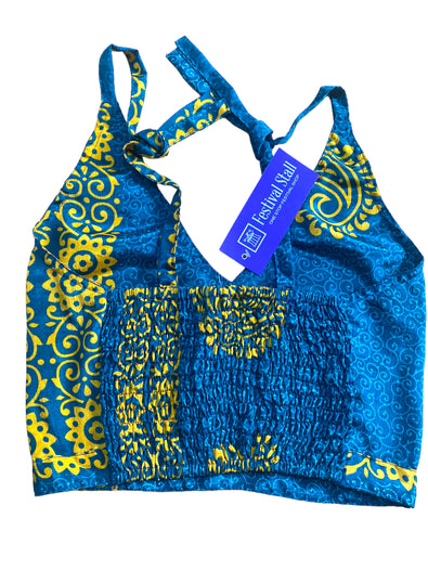 Festival Stall LTD Boho festival Clothing Pretty JADE SILK Crop Top sexy Boho Hippy Festival summer sun vest UK 8 10 12