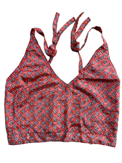 Festival Stall LTD Boho festival Clothing Pretty Coral SILK Crop Top sexy Boho Hippy Festival summer sun vest UK 8 10 12