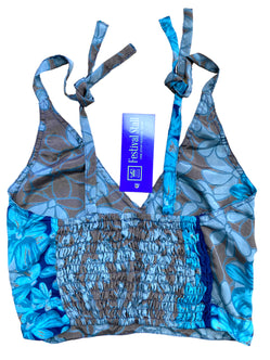 Festival Stall LTD Boho festival Clothing Pretty BLUE SILK Crop Top sexy Boho Hippy Festival summer sun vest UK 8 10 12