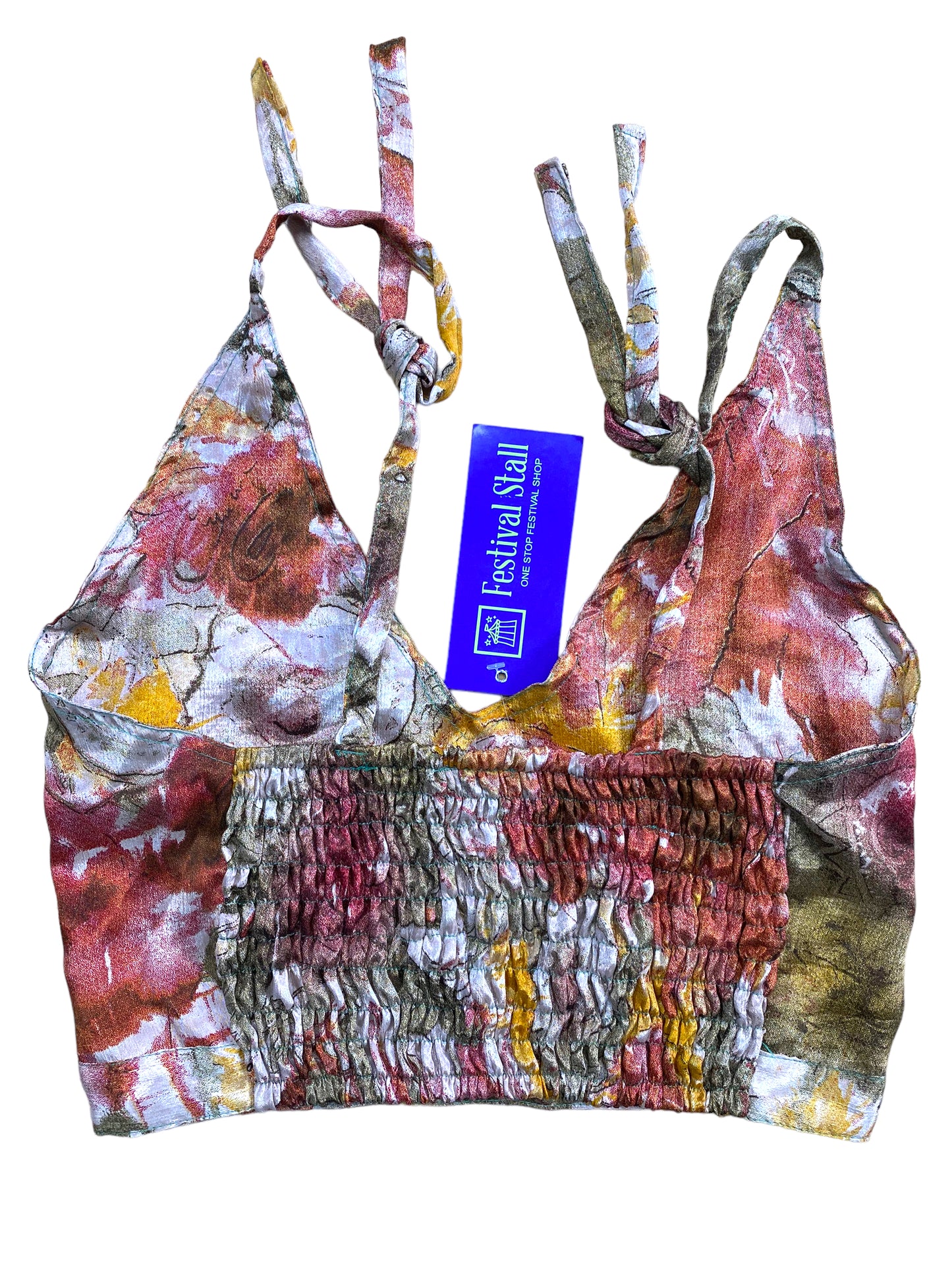 Festival Stall LTD Boho festival Clothing Pretty Red SILK Crop Top sexy Boho Hippy Festival summer sun vest UK 8 10 12