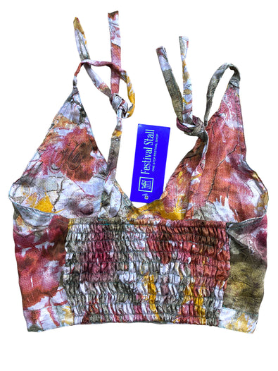 Festival Stall LTD Boho festival Clothing Pretty Red SILK Crop Top sexy Boho Hippy Festival summer sun vest UK 8 10 12