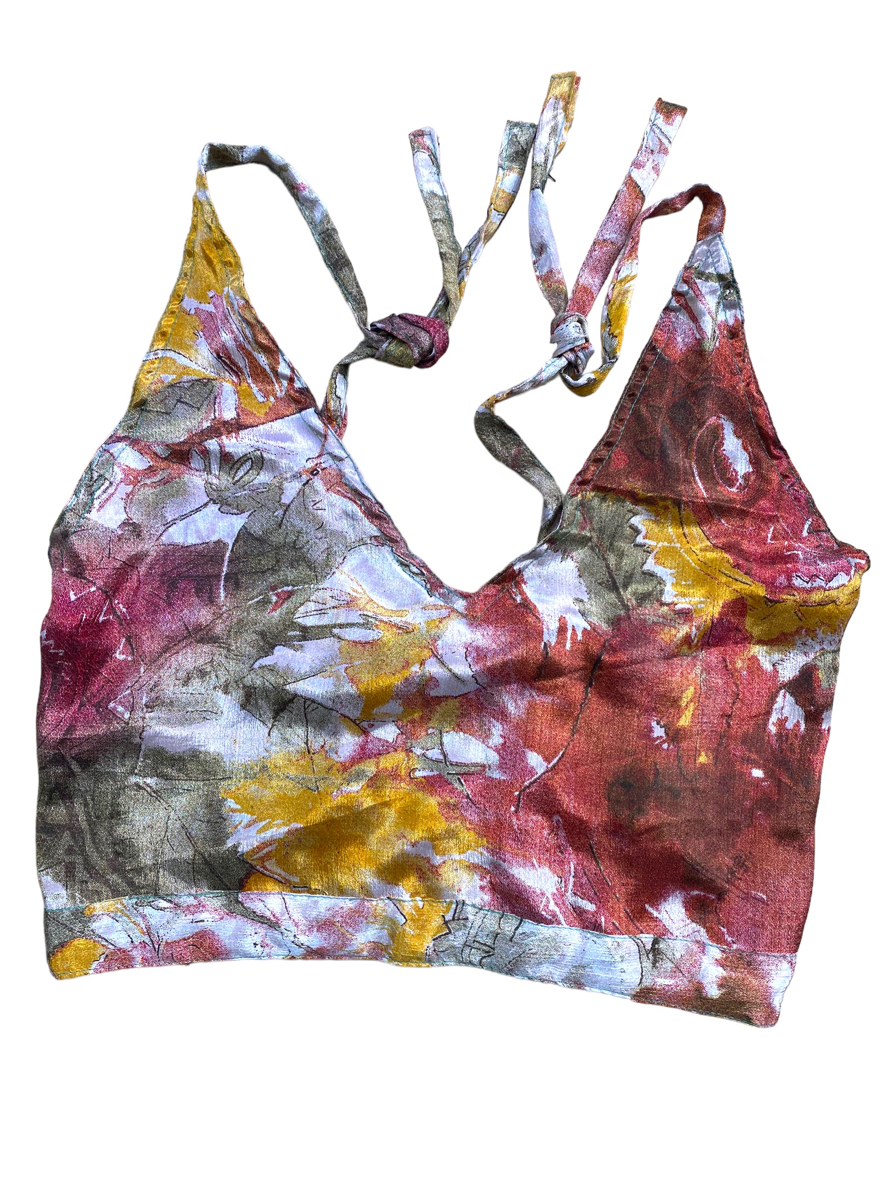 Festival Stall LTD Boho festival Clothing Pretty Red SILK Crop Top sexy Boho Hippy Festival summer sun vest UK 8 10 12