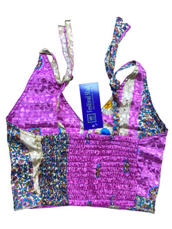 Festival Stall LTD Boho festival Clothing Pretty PINK SILK Crop Top sexy Boho Hippy Festival summer sun vest UK 8 10 12