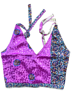 Festival Stall LTD Boho festival Clothing Pretty PINK SILK Crop Top sexy Boho Hippy Festival summer sun vest UK 8 10 12
